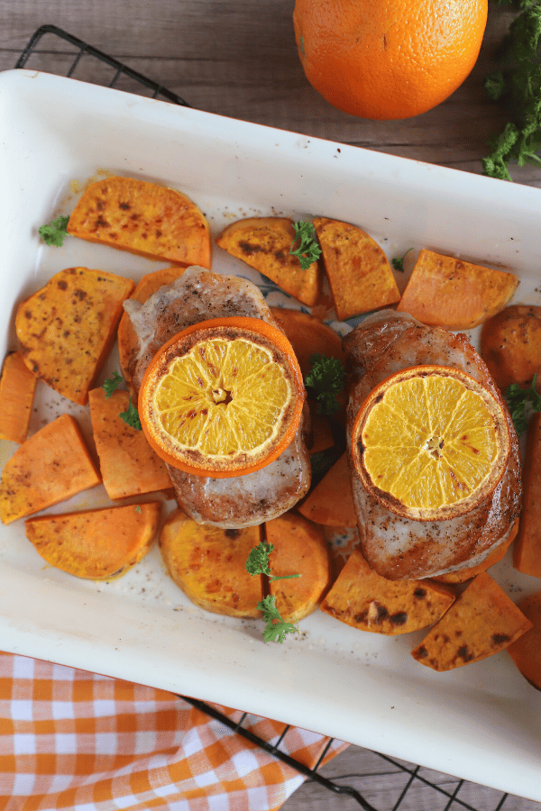 Pork chops with sweet potatoes