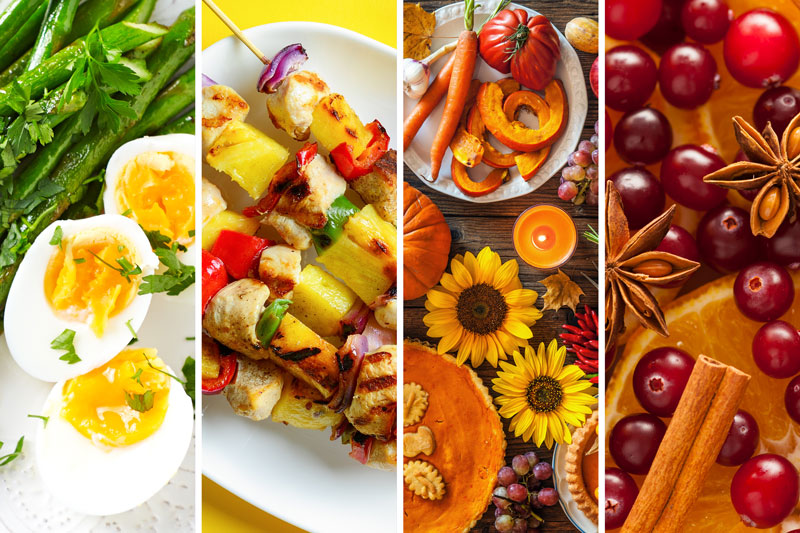 collage of seasonal food