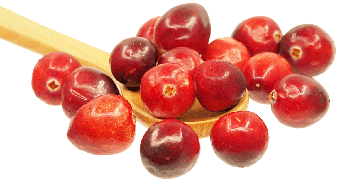 cranberries in a spoon