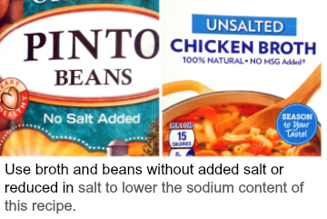 low sodium broth and beans