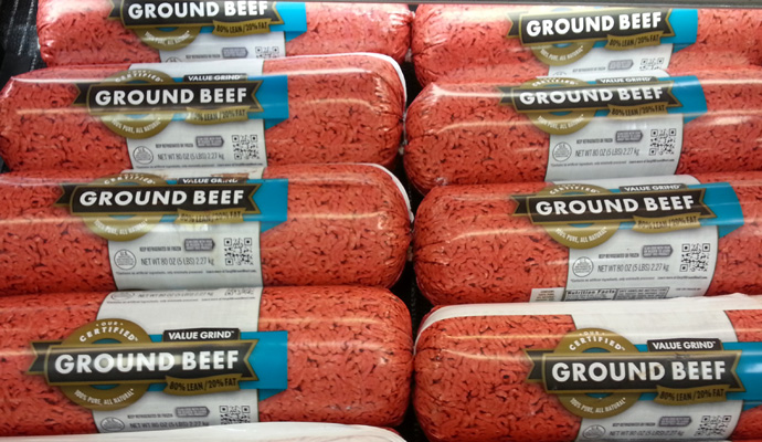 buying beef at the store 