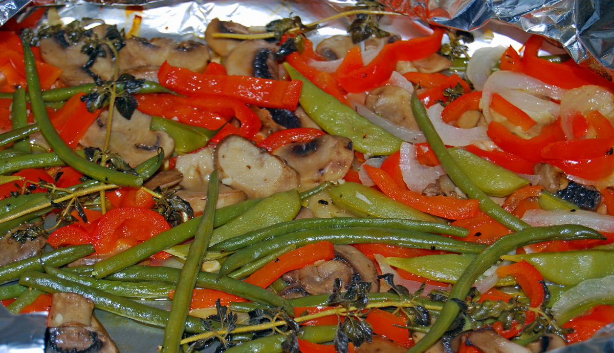 Foil baked vegetables