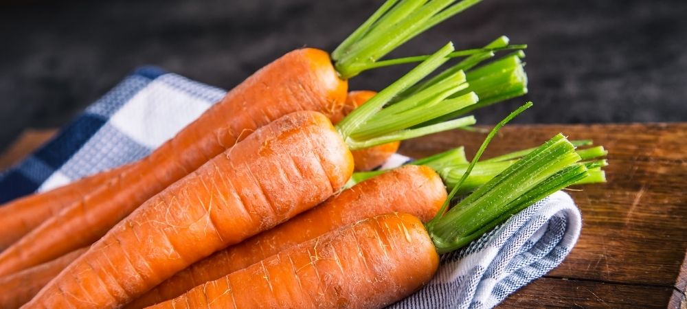 carrots with green tops