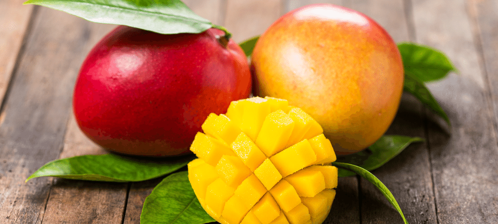 fresh mango on table