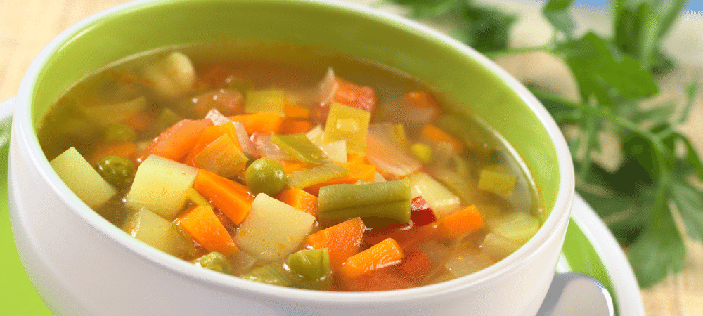 vegetable soup in a bowl