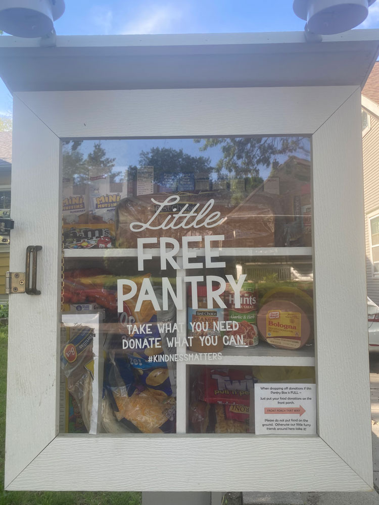 Little Free Pantry outside someone's home.