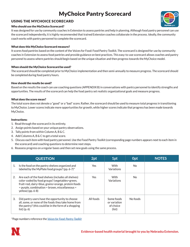 Pantry scorecard thumbnail image.