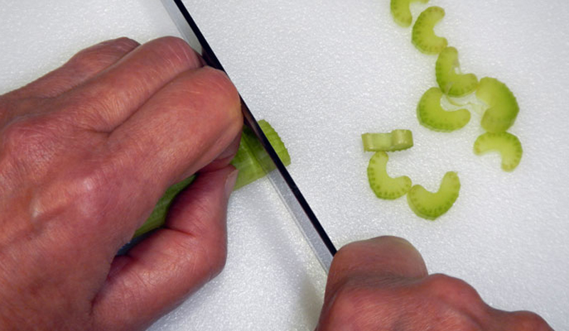 cutting with a chef's knife