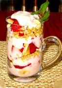 fruit ;parfait with cereal