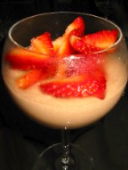 cocoa berry yogurt dessert in goblet iwthout the tart shell