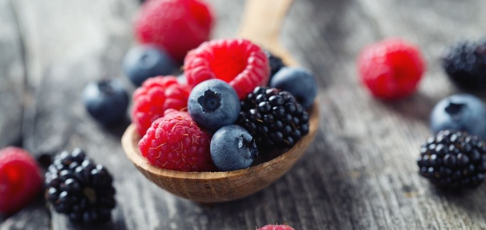 berries on a spoon