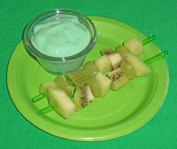 Green Kabobs with Dip