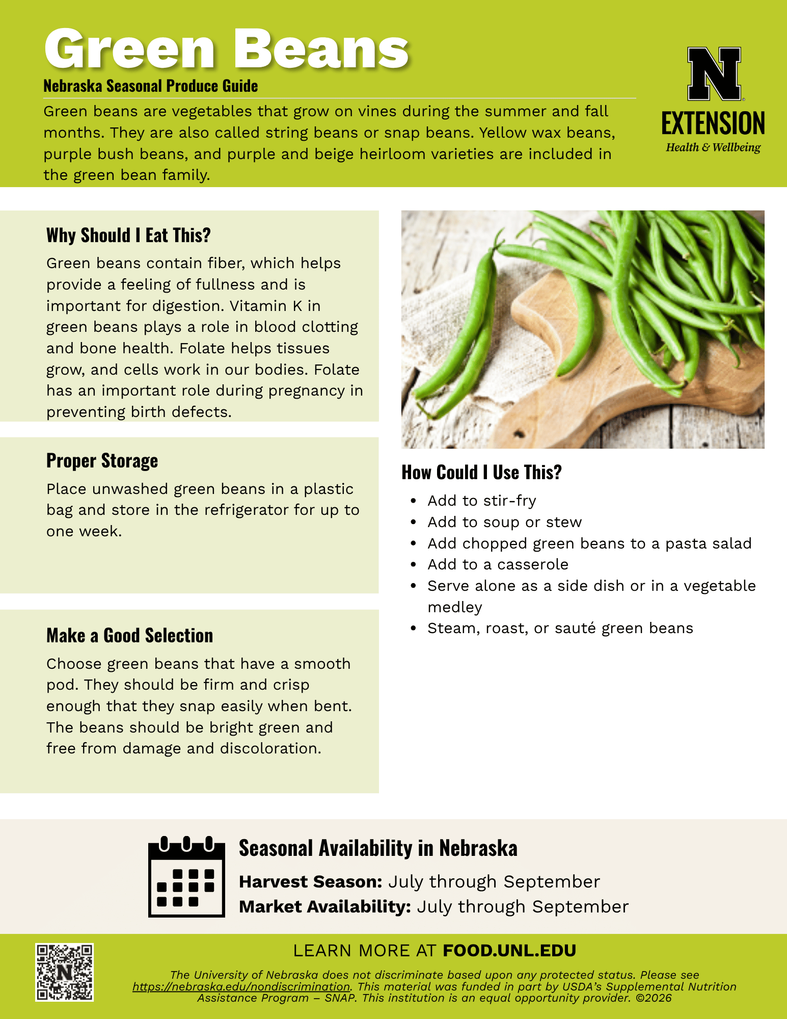 Green Beans Handout