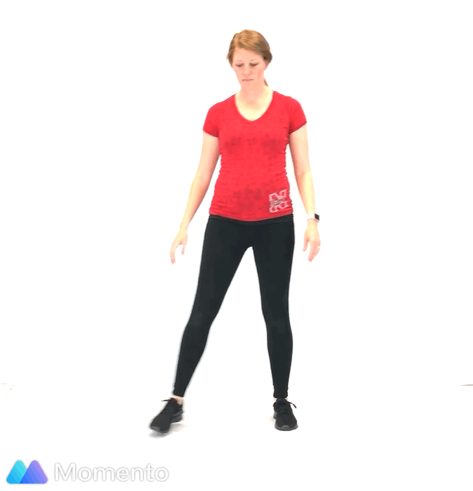 An individual modeling how to do a skier exercise.