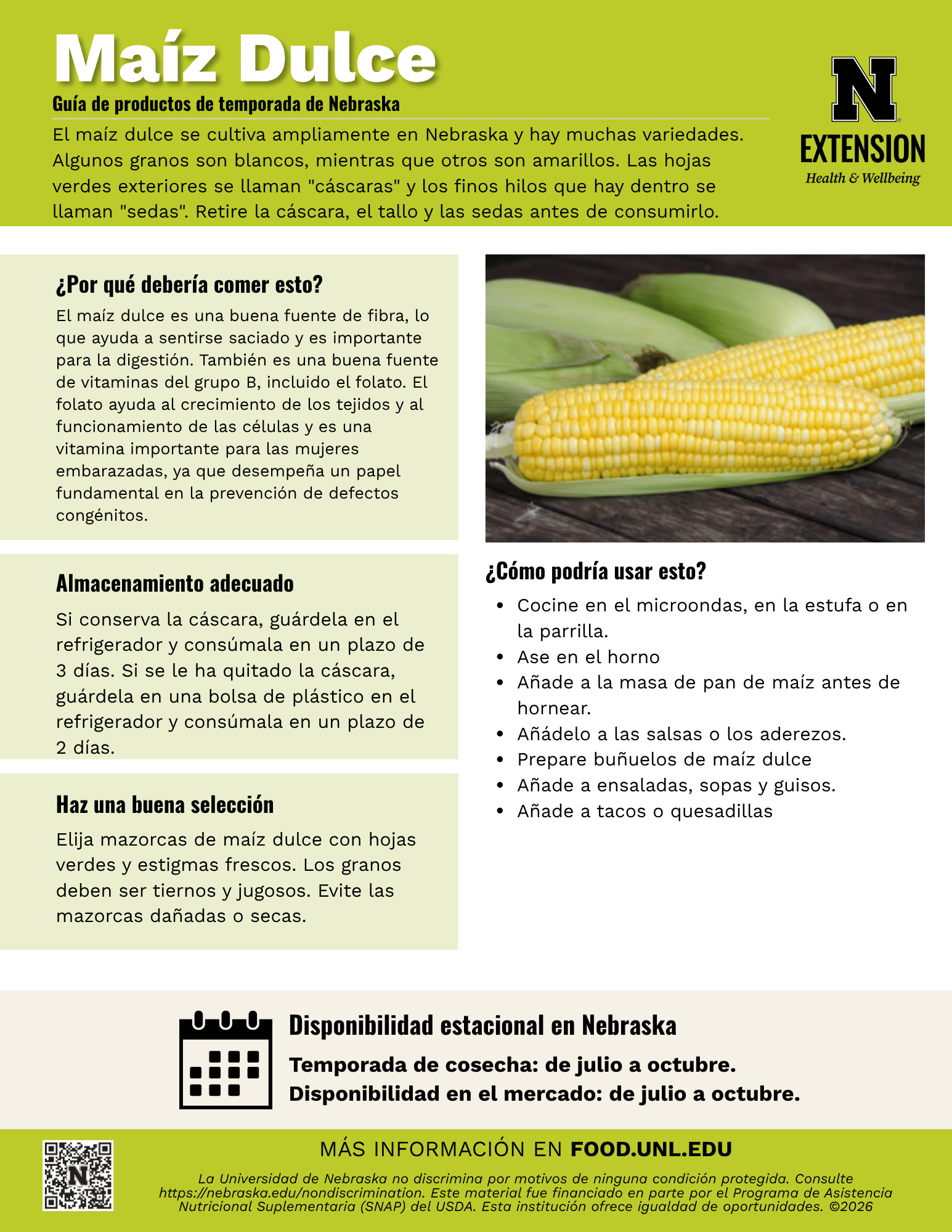 Sweet Corn Handout - Spanish