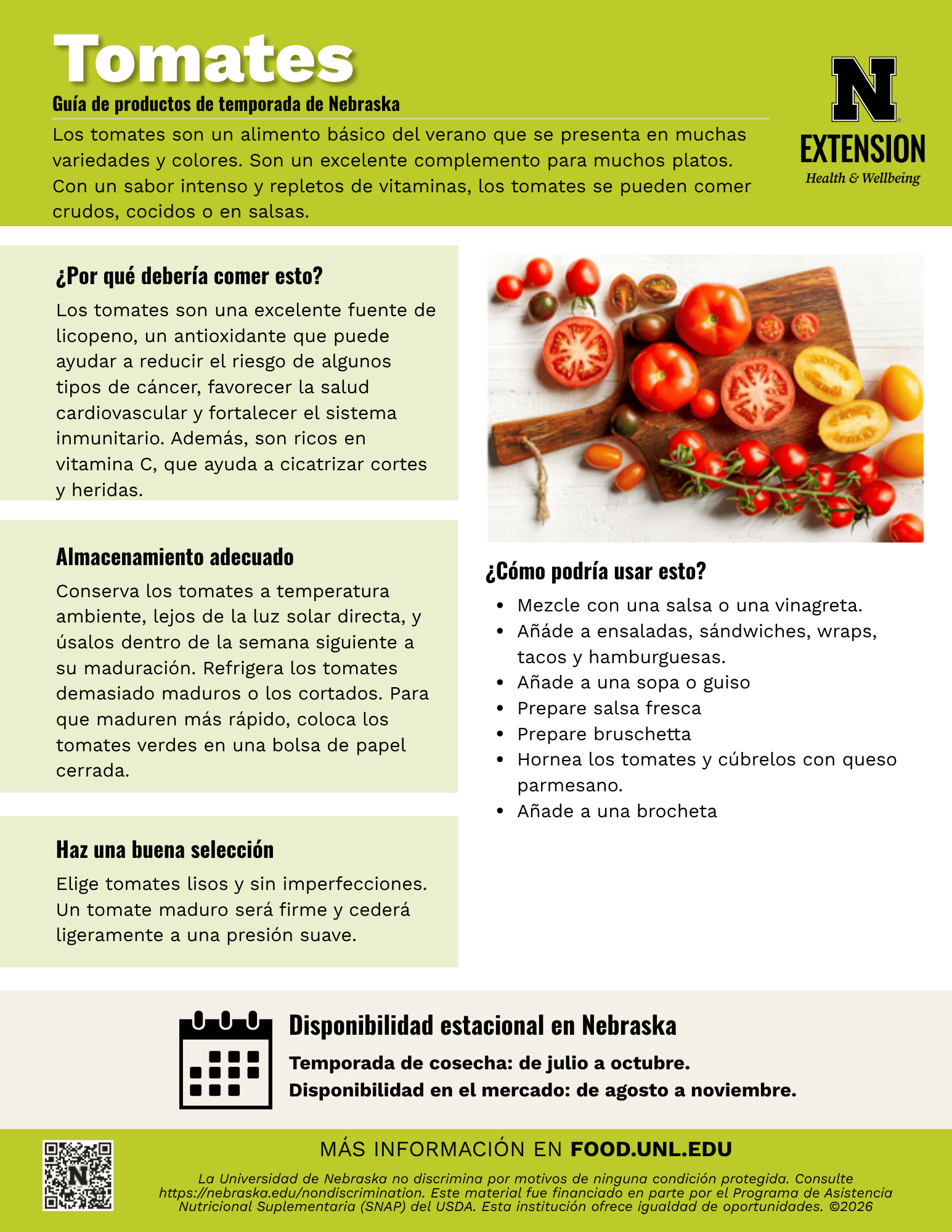 Tomatoes Handout - Spanish