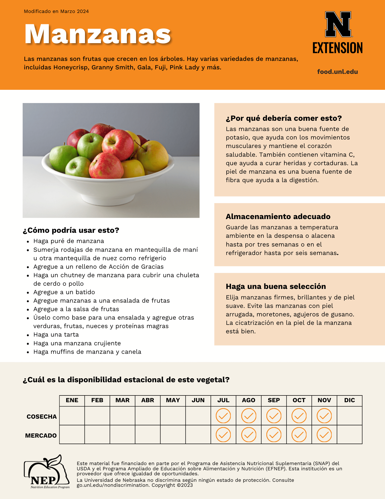 Apples Handout - Spanish