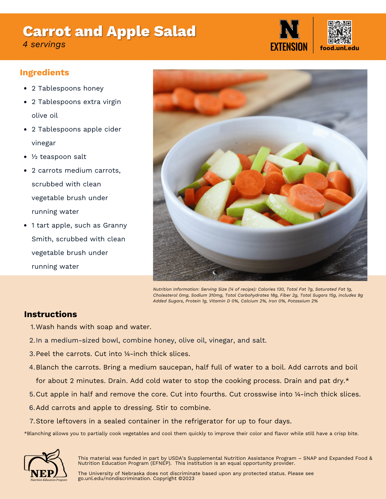 Carrot and Apple Salad Recipe Handout