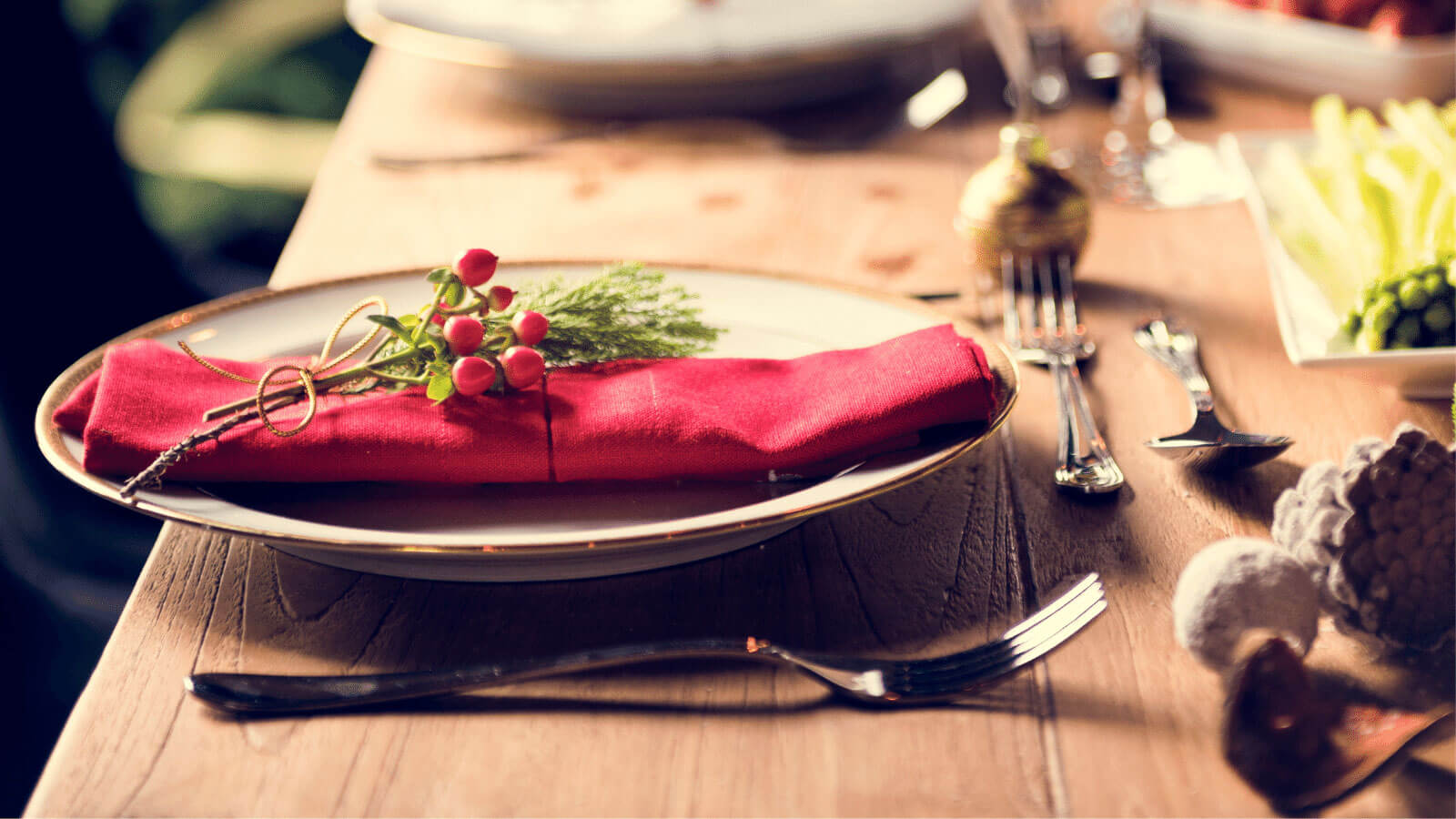 Holiday place setting.