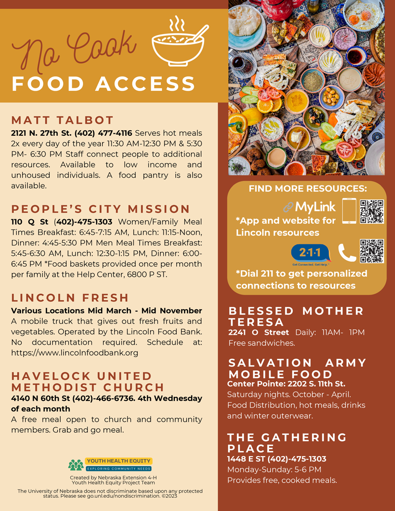 No Cook Food Access Handout.