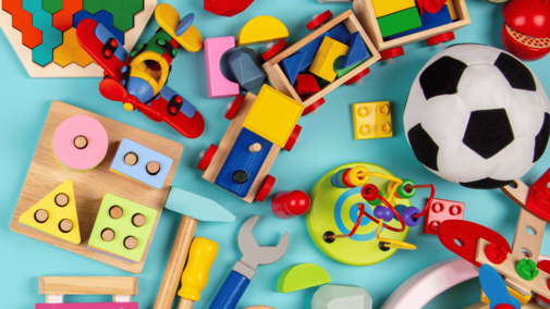 a variety of childcare toys