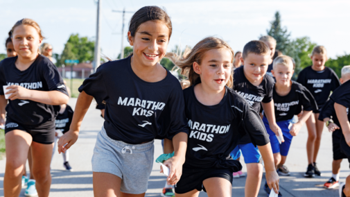 starting line for Marathon Kids run