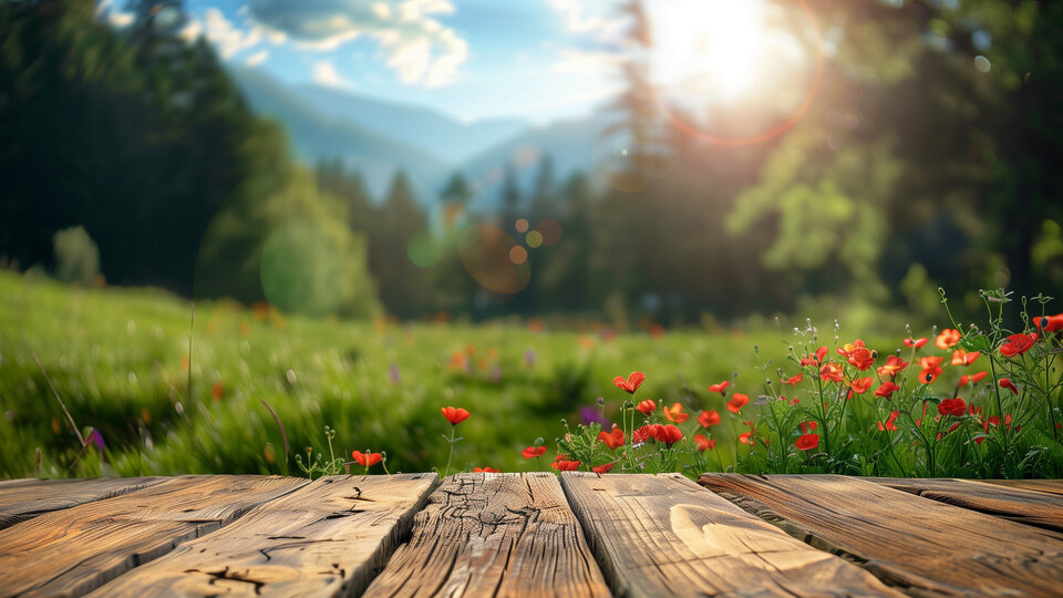 summer flowers and trees