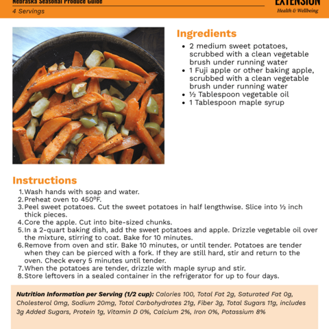 Handout - Apples - Roasted Sweet Potatoes and Apples Recipe