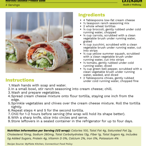 Handout - Bell Peppers - Crunchy Vegetable Wraps Recipe