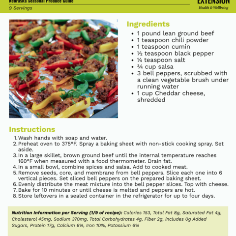 Handout - Bell Peppers - Bell Pepper Nachos Recipe