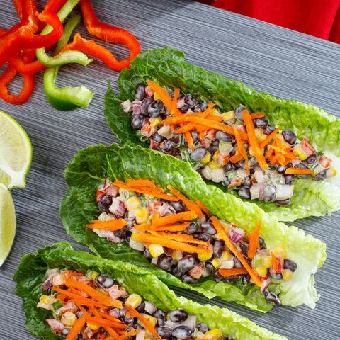 Black Bean and Veggie Lettuce Wraps