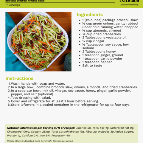 Handout - Broccoli - Broccoli Slaw with Cranberries Recipe