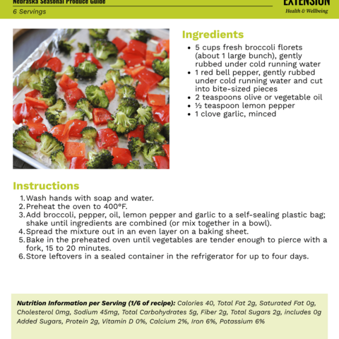 Handout - Broccoli - Roasted Broccoli and Red Peppers Recipe