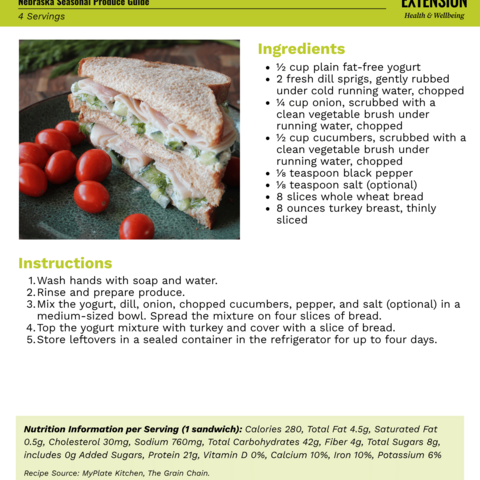 Handout - Cucumber - Turkey and Cucumber Sandwich Recipe