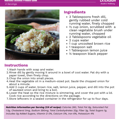 Handout - Fresh Herbs - Dill Rice Pilaf Recipe