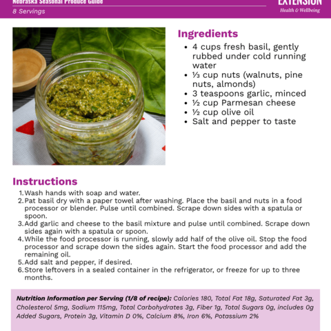 Handout - Fresh Herbs - Basil Pesto Recipe
