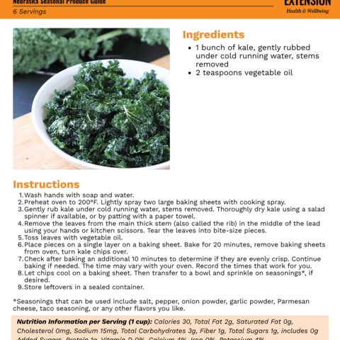 Handout - Kale - Kale Chips Recipe