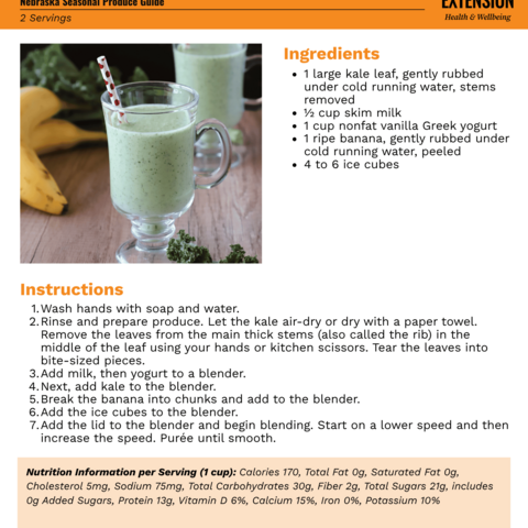 Handout - Kale - Kale and Banana Smoothie Recipe