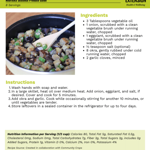 Handout - Okra - Sautéed Eggplant with Okra Recipe