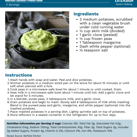 Handout - Potatoes - Green-Mash Potatoes Recipe
