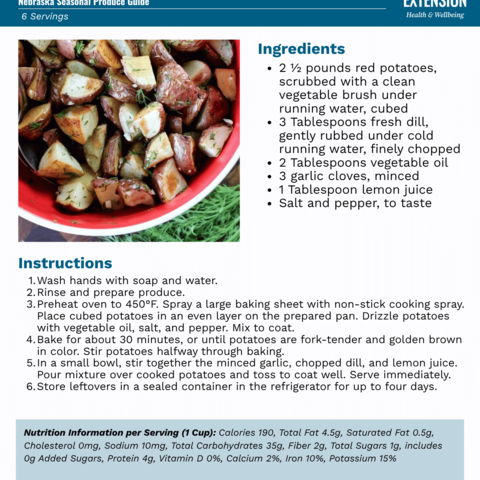 Handout - Potatoes - Zesty Herb Potatoes Recipe