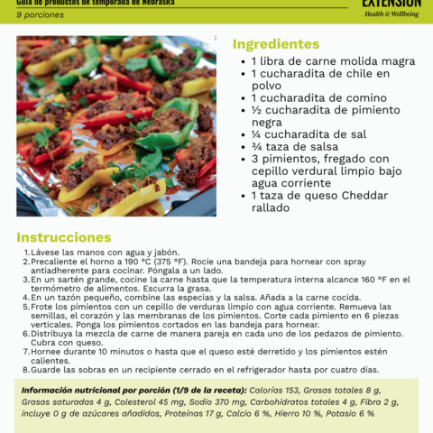 Handout - Bell Peppers - Spanish - Bell Pepper Nachos Recipe