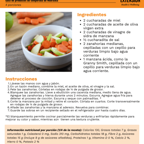 Handout - Carrots - Spanish - Carrot and Apple Salad Recipe