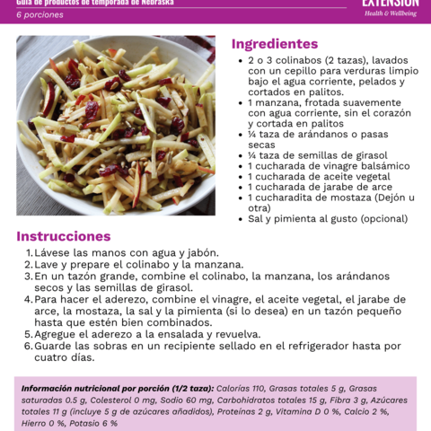 Handout - Kohlrabi - Spanish - Crunchy Kohlrabi Salad Recipe