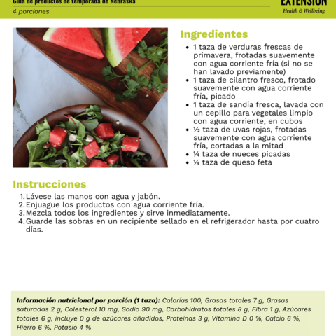 Handout - Melons - Spanish - Refreshing Watermelon Salad Recipe