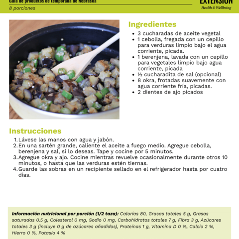 Handout - Okra - Spanish - Sautéed Eggplant with Okra Recipe