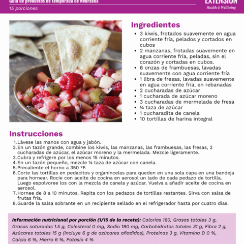 Handout - Strawberries - Spanish - Fruit Salsa and Cinnamon Chips Recipe