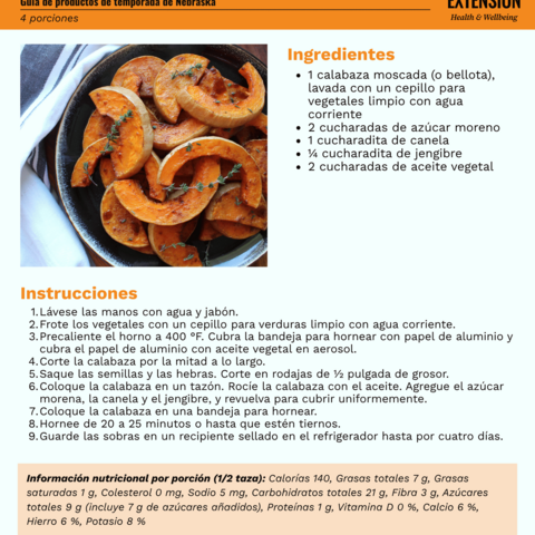 Handout - Winter Squash - Spanish - Baked Butternut Squash Recipe