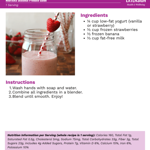 Handout - Strawberries - A Smoothie for Your Sweetheart Recipe