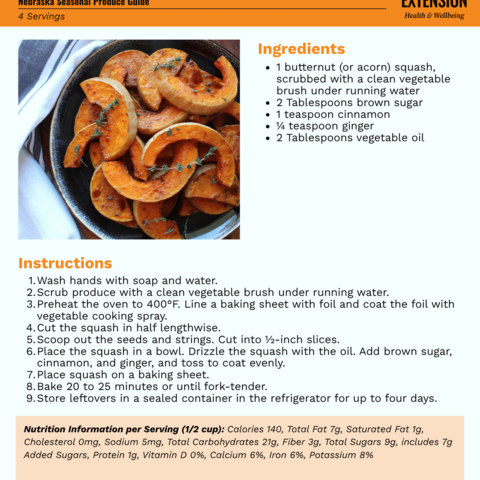 Handout - Winter Squash - Baked Butternut Squash Recipe